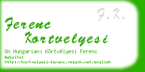 ferenc kortvelyesi business card
